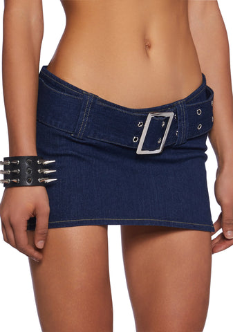 Strutting Hallways Denim Mini Skirt