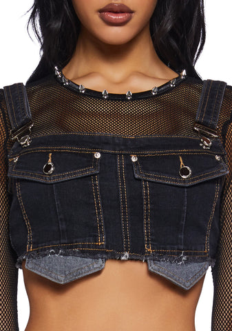 Hot In It Denim Crop Top