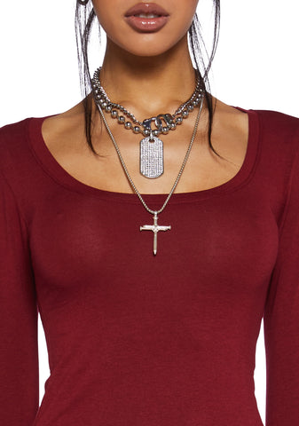 Casual Meetups Long Sleeve Top - Red