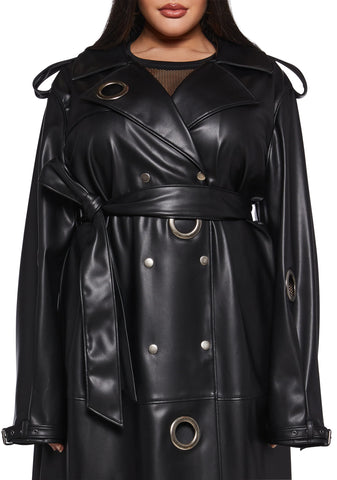 Misbehaving Motto Trench Coat