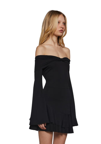 In Her Element Off The Shoulder Dress - Black