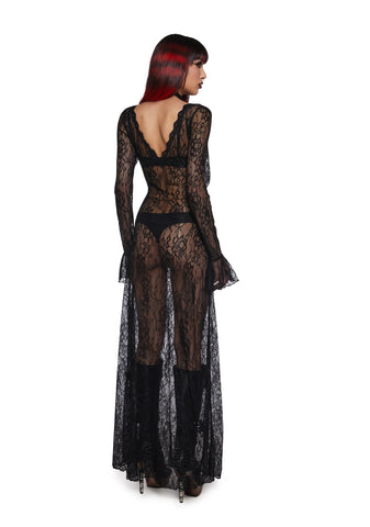 Sumptuous Shadows Lace Maxi Dress