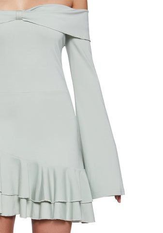 In Her Element Off The Shoulder Dress - Green