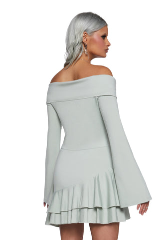 In Her Element Off The Shoulder Dress - Green