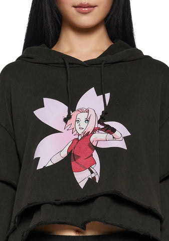 Sakura Cropped Hoodie