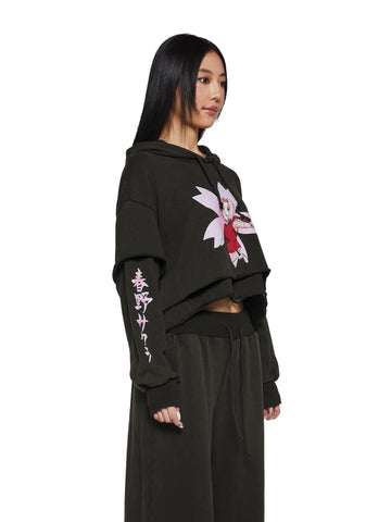 Sakura Cropped Hoodie
