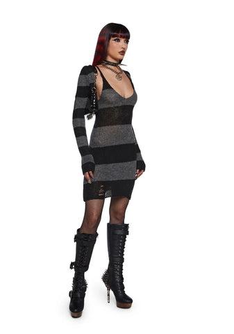 Grunge Space Sweater Dress And Shrug Set