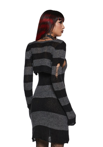 Grunge Space Sweater Dress And Shrug Set