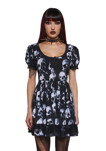 Wayward Skulls Babydoll Dress