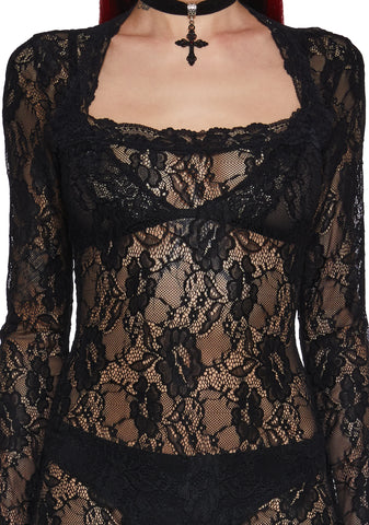 Enraptured Nightfall Lace Jumpsuit
