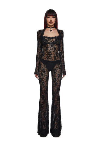 Enraptured Nightfall Lace Jumpsuit