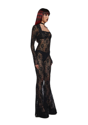 Enraptured Nightfall Lace Jumpsuit
