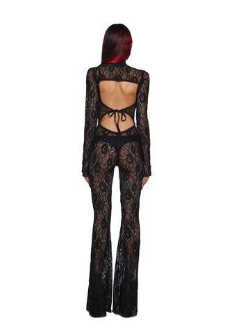 Enraptured Nightfall Lace Jumpsuit