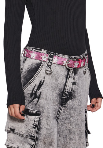 Megastar Stunner Glitter Belt - Pink