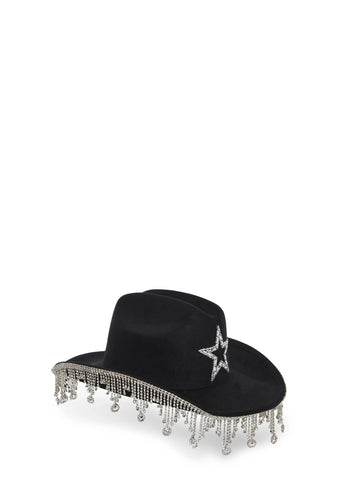 Tinsel Town Rhinestone Cowboy Hat - Black