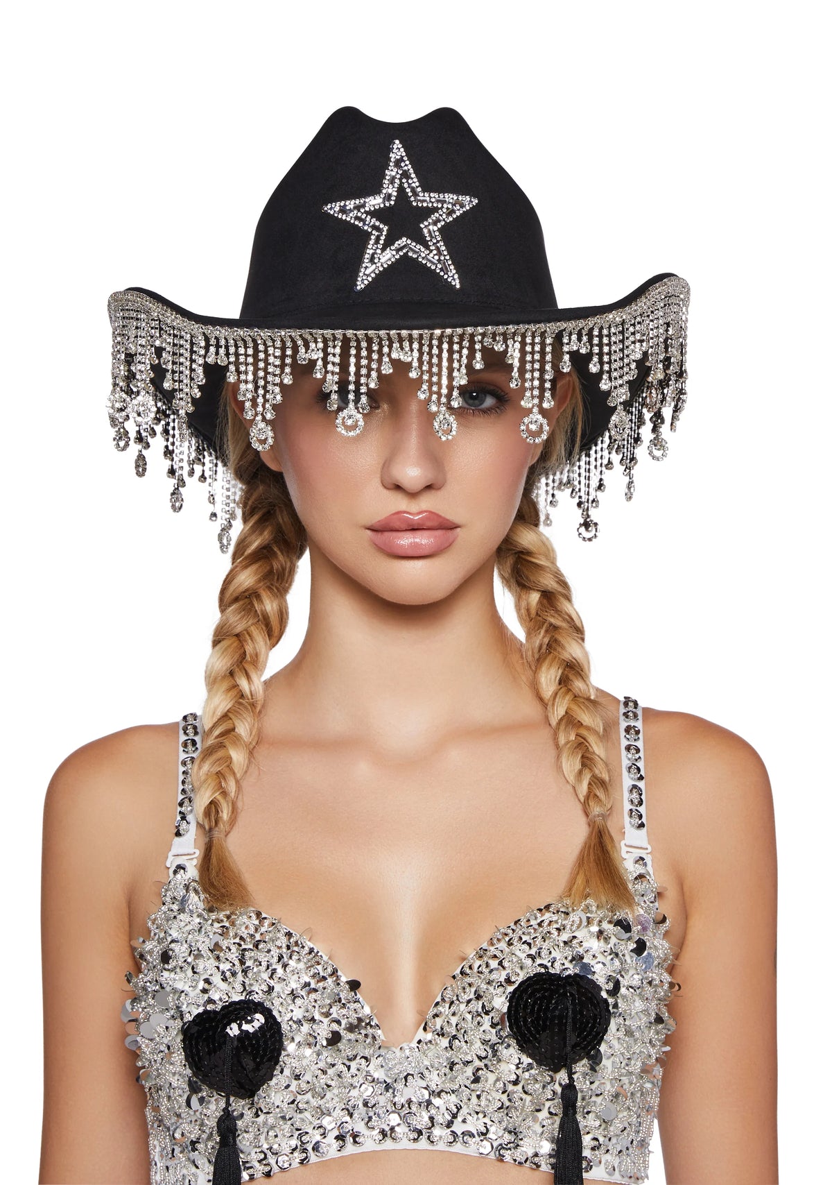 Tinsel Town Rhinestone Cowboy Hat - Black