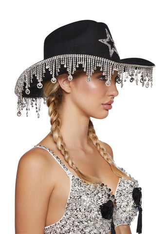Tinsel Town Rhinestone Cowboy Hat - Black