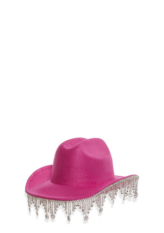 Tinsel Town Rhinestone Cowboy Hat - Pink