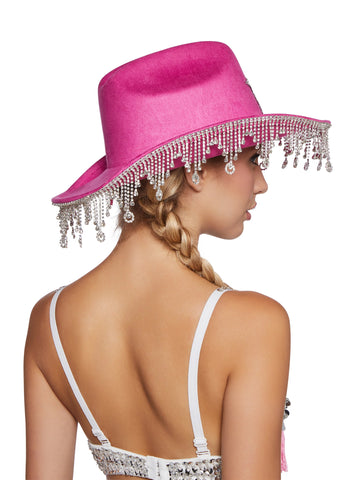 Tinsel Town Rhinestone Cowboy Hat - Pink