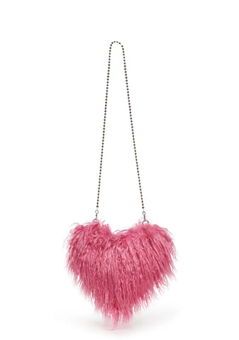 Warms My Heart Faux Fur Shoulder Bag