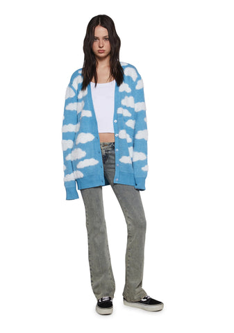 Lucy In The Sky Cloud Print Cardigan