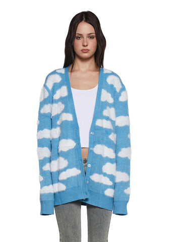 Lucy In The Sky Cloud Print Cardigan