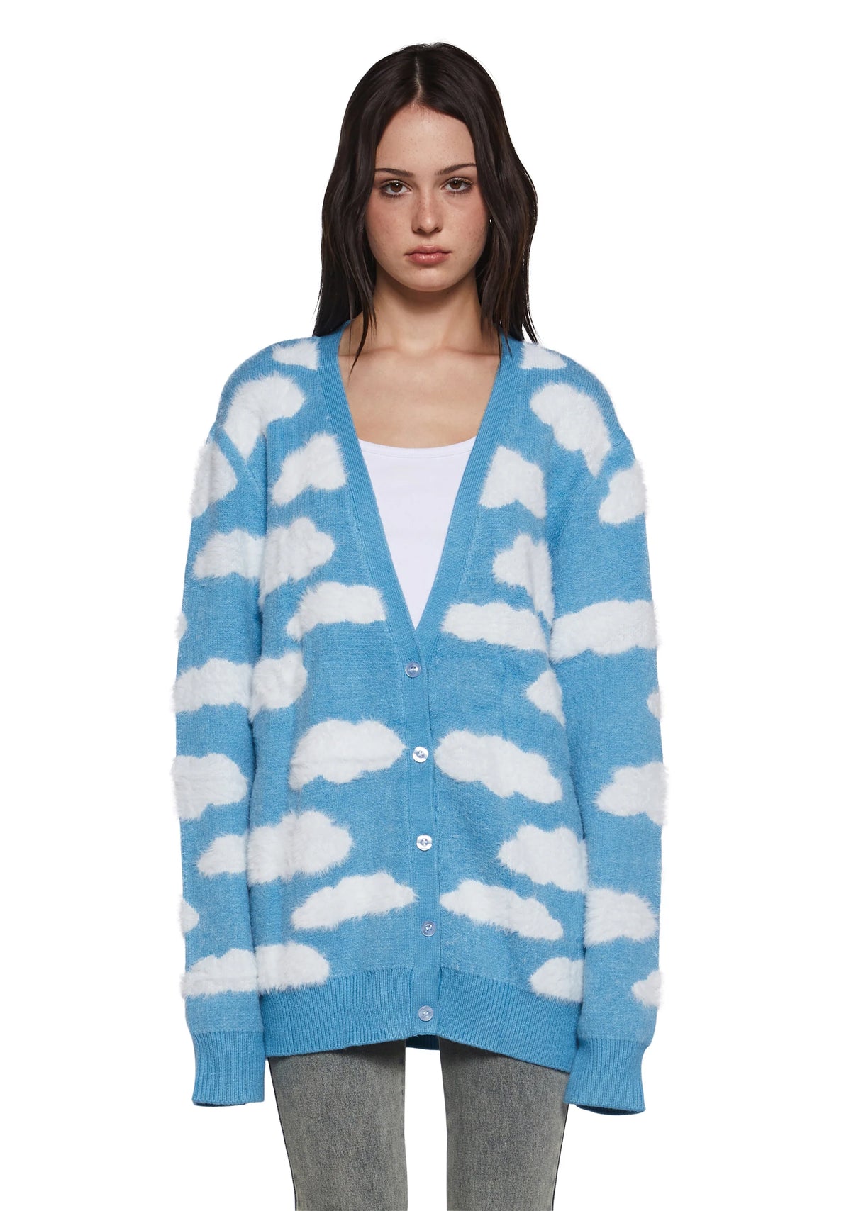 Lucy In The Sky Cloud Print Cardigan