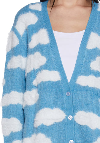 Lucy In The Sky Cloud Print Cardigan