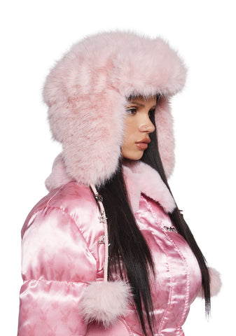 Snowfall Bunny Faux Fur Trapper Hat