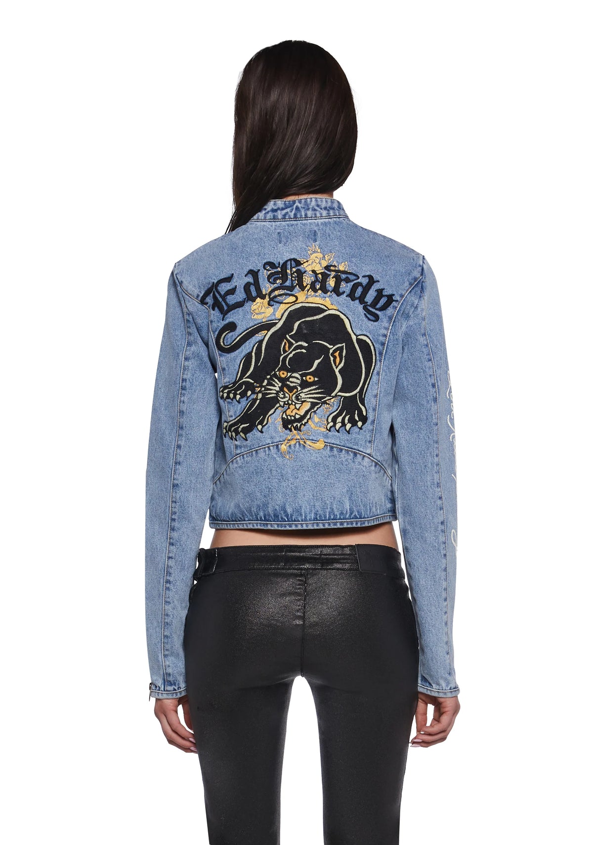 Dragon Panther Denim Moto Jacket