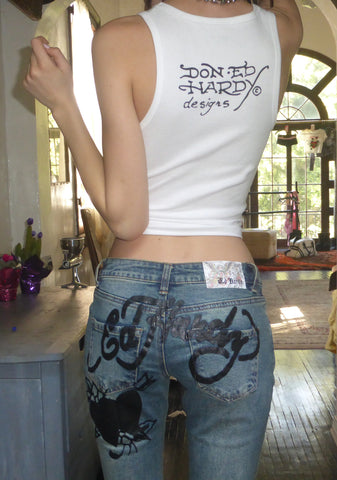 Butterfly Denim Flared Jeans