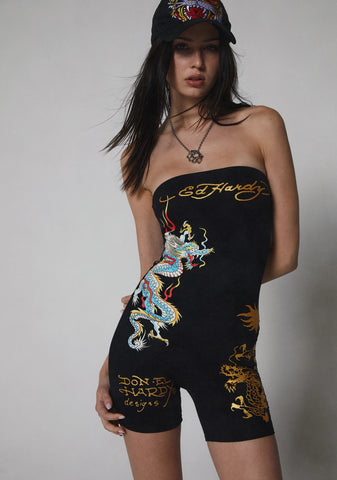 Dragon Ribbed Tube Romper