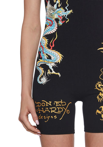 Dragon Ribbed Tube Romper