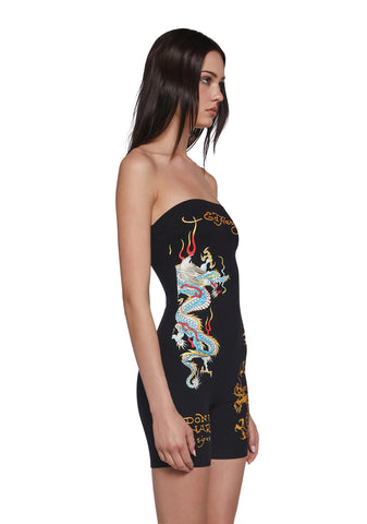 Dragon Ribbed Tube Romper