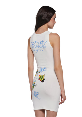 Butterfly Cut Out Ribbed Dress