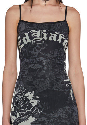 Dagger Rose Mesh Dress