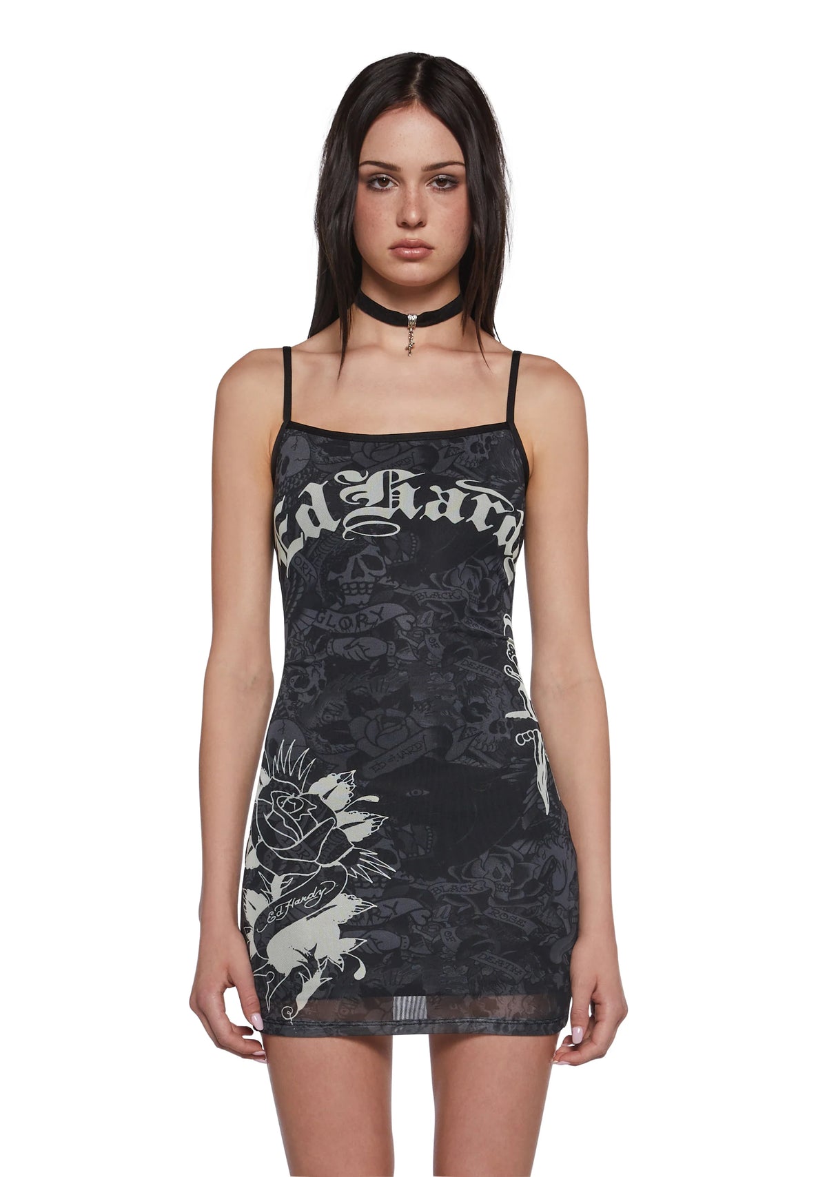 Dagger Rose Mesh Dress