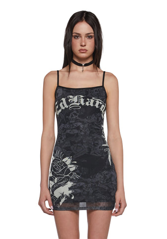 Dagger Rose Mesh Dress