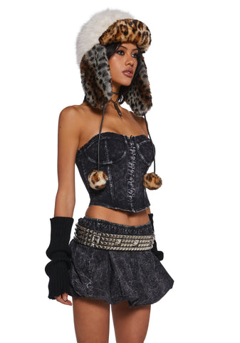 Synth Energy Skirt Set - Black