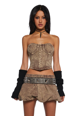 Synth Energy Skirt Set - Brown