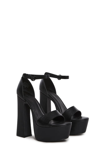 Holy Revelation Pure Platform Heels - Black
