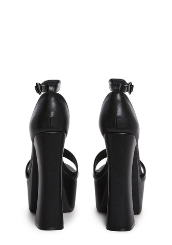 Holy Revelation Pure Platform Heels - Black