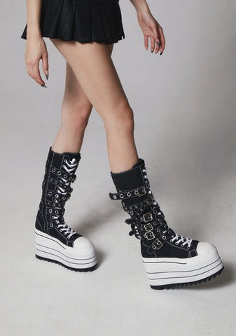 Against It All Knee High Platform Sneakers