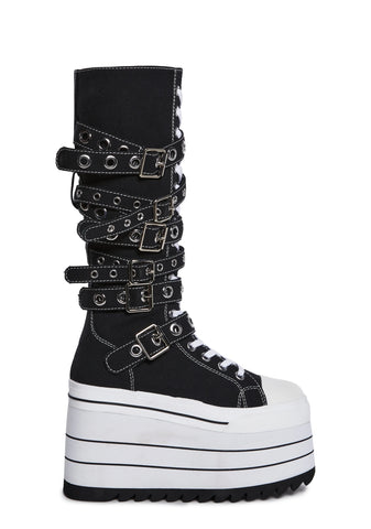 Against It All Knee High Platform Sneakers