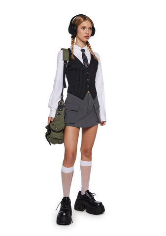 Office Punk Mini Skort - Gray