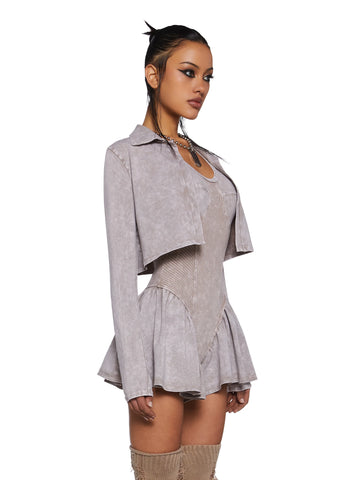 Crossfaded Love Romper With Shrug