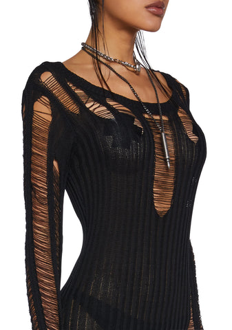 It’s Under Control Shredded Maxi Dress