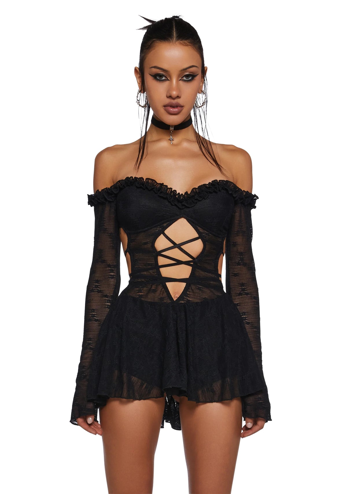 Collective Hearts Mini Dress - Black