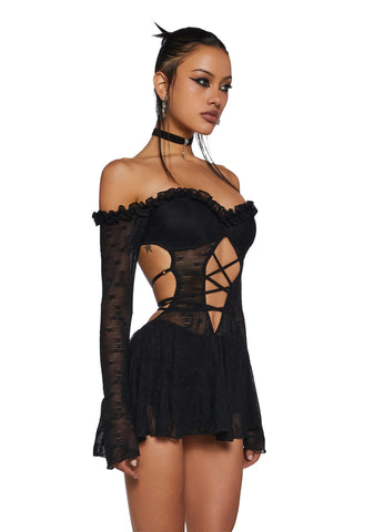 Collective Hearts Mini Dress - Black