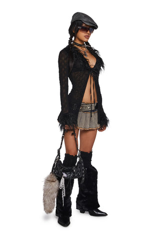 With The Band Knit Cardigan - Black